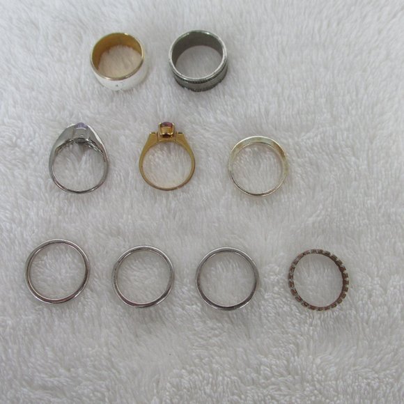 Collection Lot Bundle 11 Costume Jewelry Rings Sz 7-7.75 - Picture 5 of 9